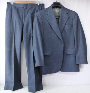 VINTAGE DAKS LONDON NEW YORK MEN'S 2PC SUIT BLUE WOOL BLEND